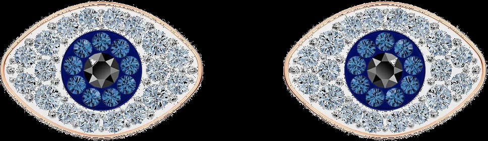 Garde-temps Swarovski 5510067 pour femme, boucles oreilles métal or rose cristaux bleus