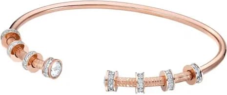 Garde-temps Swarovski 5495500 pour femme, jonc plaqué or rose cristaux blancs