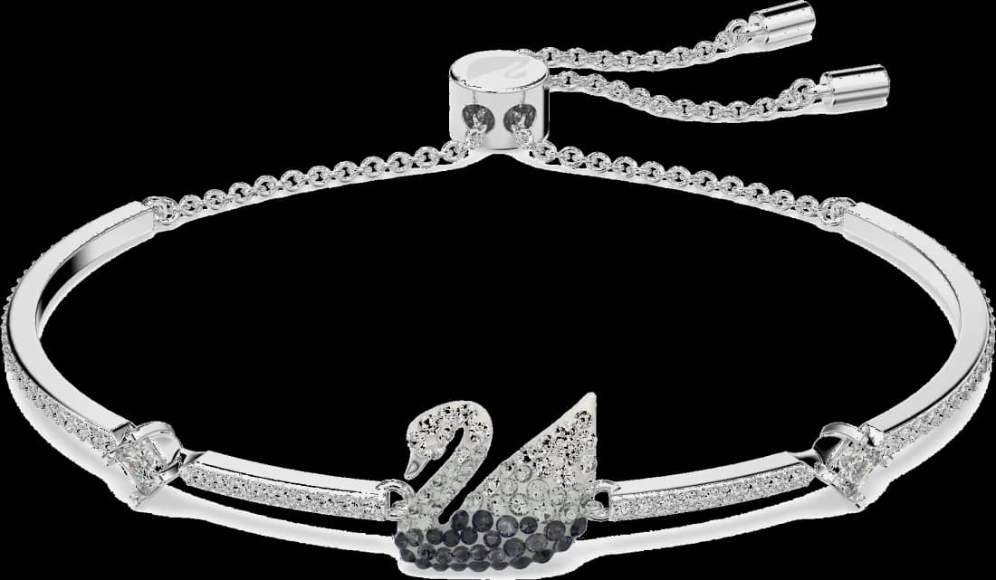 Garde-temps Swarovski 5614119 pour femme, jonc ajustable cristaux blancs