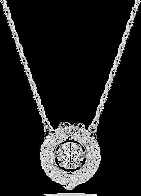Garde-temps Swarovski 5686320 pour femme, collier avec dragon et phoenix incrustés de cristaux blancs
