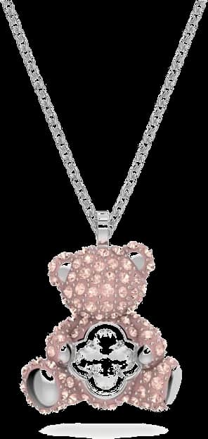 Garde-temps Swarovski 5599168 pour femme, collier teddy en plaqué rhodium avec cristaux roses