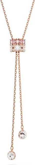 Garde-temps Swarovski 5690044 pour femme, collier en Y plaqué or rose avec cristaux blancs et roses