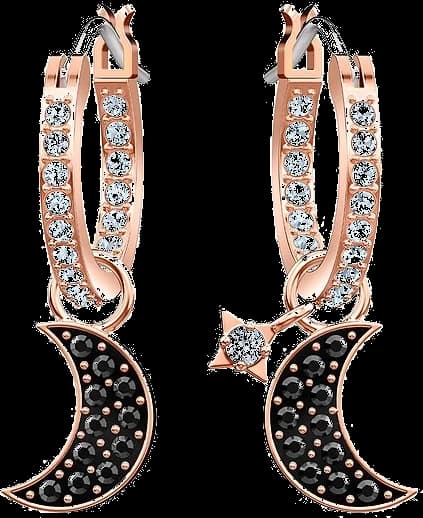 Garde-temps Swarovski 5440458 pour femme, plaqué or rose cristaux noirs et blancs