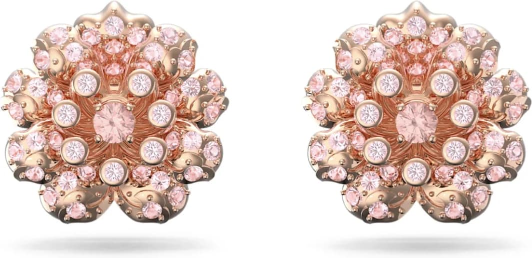 Garde-temps Swarovski 5615102 pour femme, boucles d'oreilles plaquées or rose avec cristaux incrustés