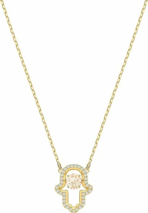 Garde-temps Swarovski 5448612 pour femme, collier plaqué or avec main de Fatma incrustée de cristaux