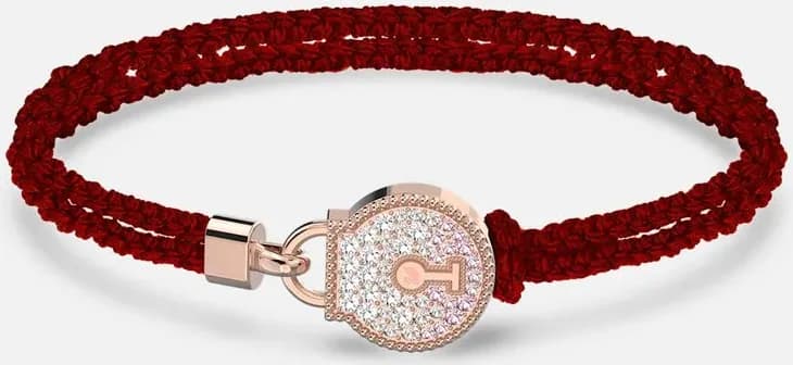 Garde-temps Swarovski 5561598 pour femme, cristaux roses et blancs sur corde tressée rouge