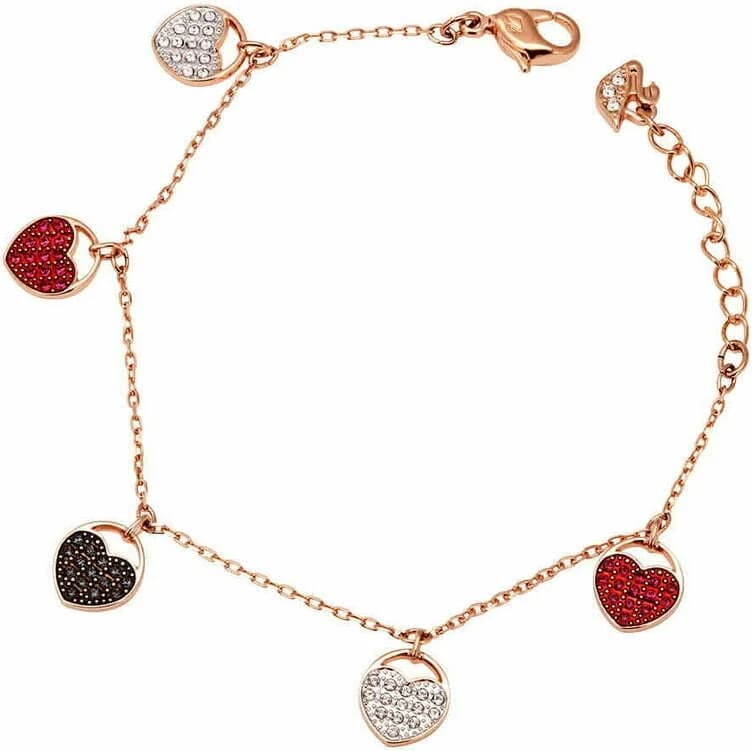 Garde-temps Swarovski 5472444 pour femme, plaqué or rose, cœurs cristaux, style romantique