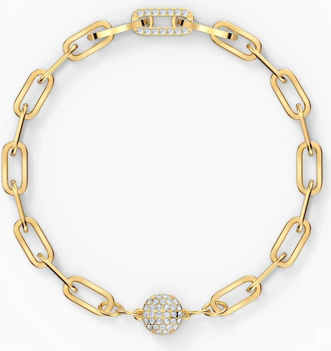 Garde-temps Swarovski 5572639 pour femme, bracelet plaqué or à cristaux blancs