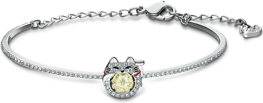 Garde-temps Swarovski 5537487 pour femme, jonc rhodium avec cristaux étincelants