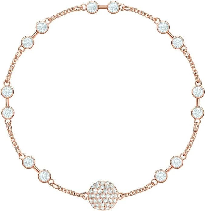 Garde-temps Swarovski 5435651 pour femme, bracelet plaqué or rose avec cristaux blancs étincelants