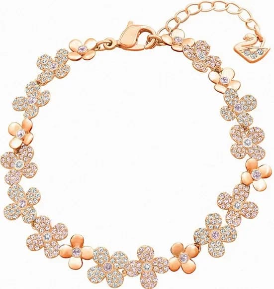 Garde-temps Swarovski 5253672 pour femme, bracelet en métal plaqué or rose avec cristaux
