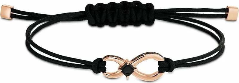 Garde-temps Swarovski 5533721 pour unisexe, bracelet cordon noir et plaqué or rose
