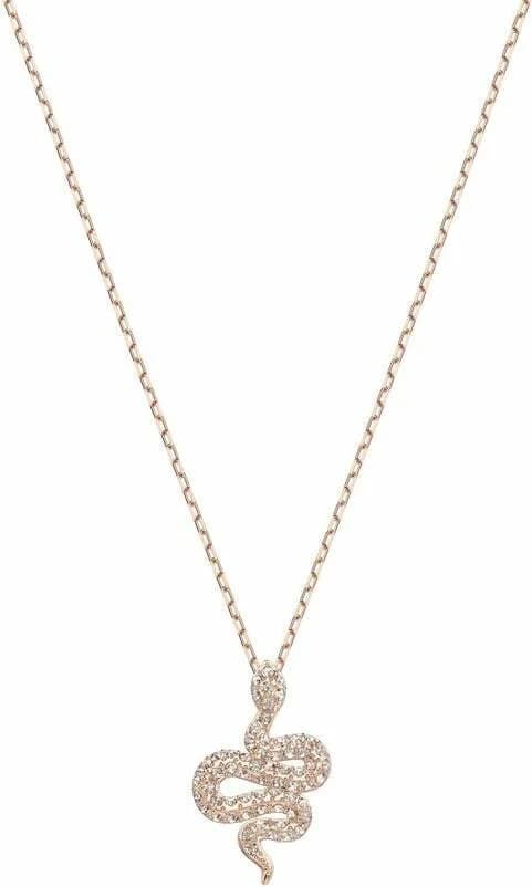 Garde-temps Swarovski 5438404 pour femme, collier serpent or rose incrusté de cristaux