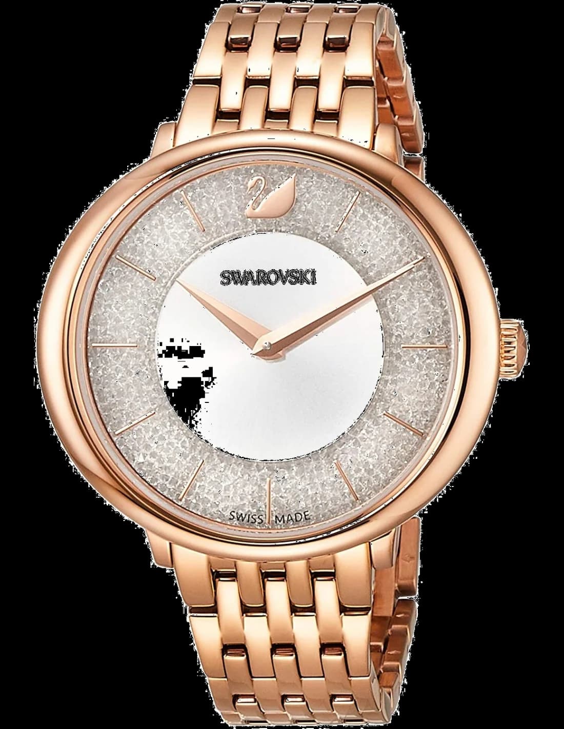 Garde-temps Swarovski 5544590 pour femme, acier plaqué or rose, cadran argent