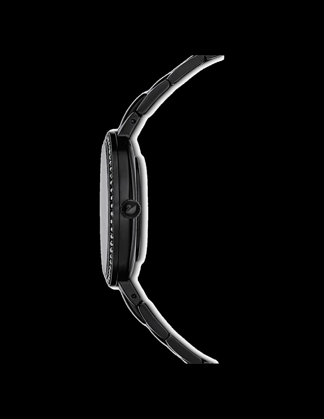 Zoom sur le cadran noir du Swarovski 5547646