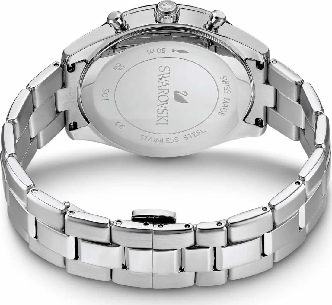 Montre Swarovski Octea Lux Sport 5610520 - Chronomètre Femme Cadran Noir Bracelet Acier vue 6