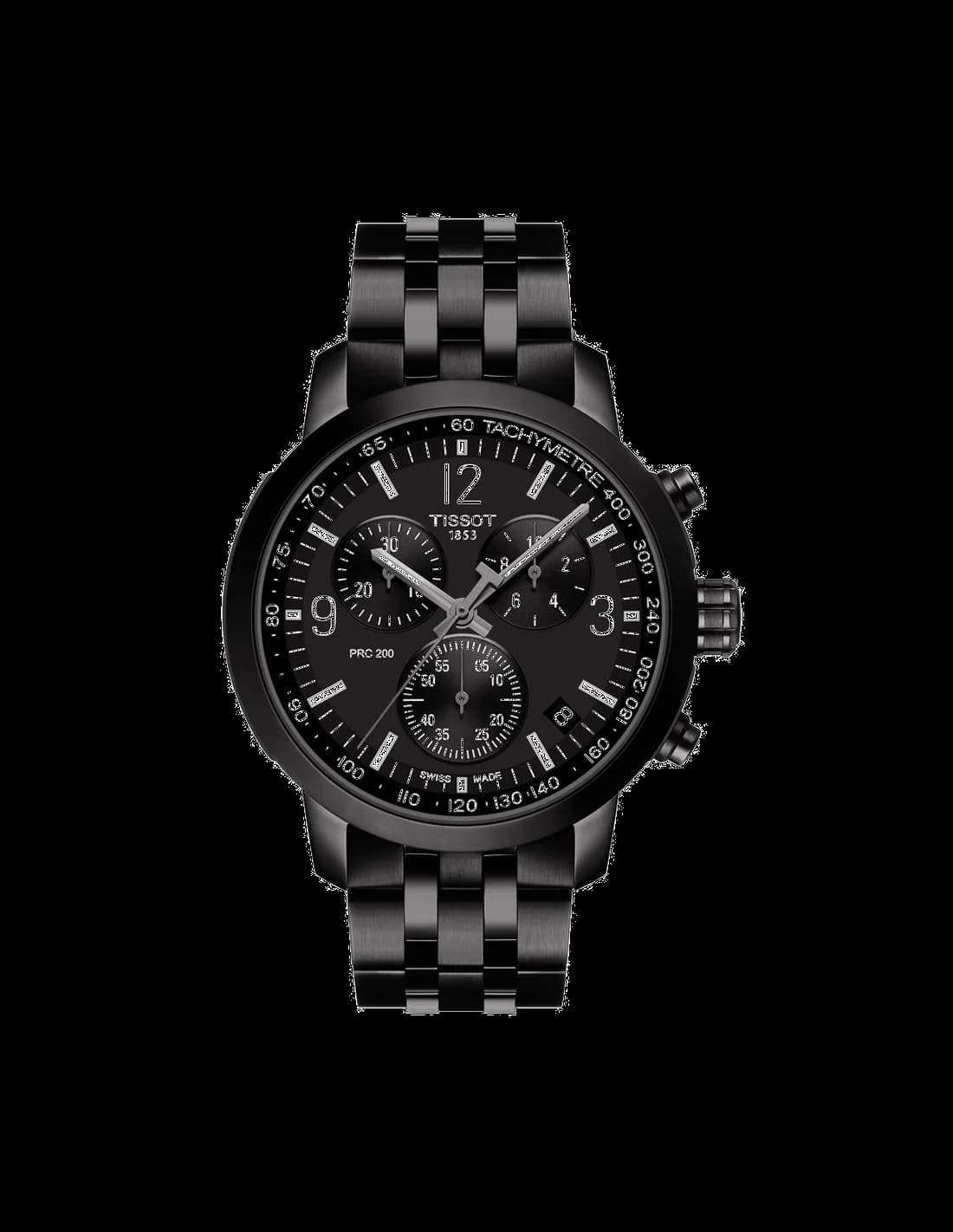 Garde-temps Tissot T1144173305700 pour homme, boîtier PVD noir et or, bracelet acier