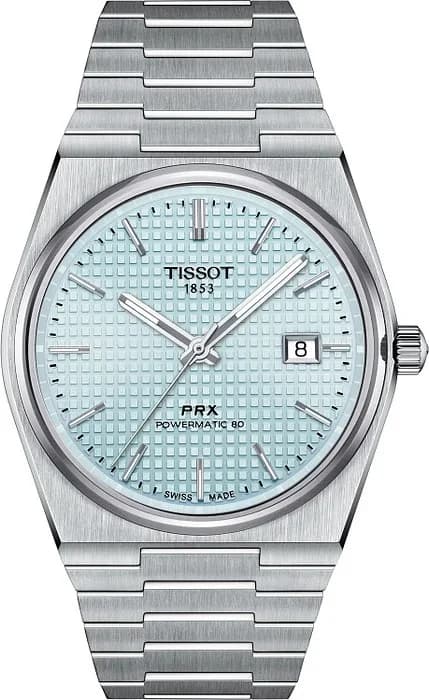 Garde-temps Tissot T1374071135100 pour homme, cadran ice blue, bracelet acier