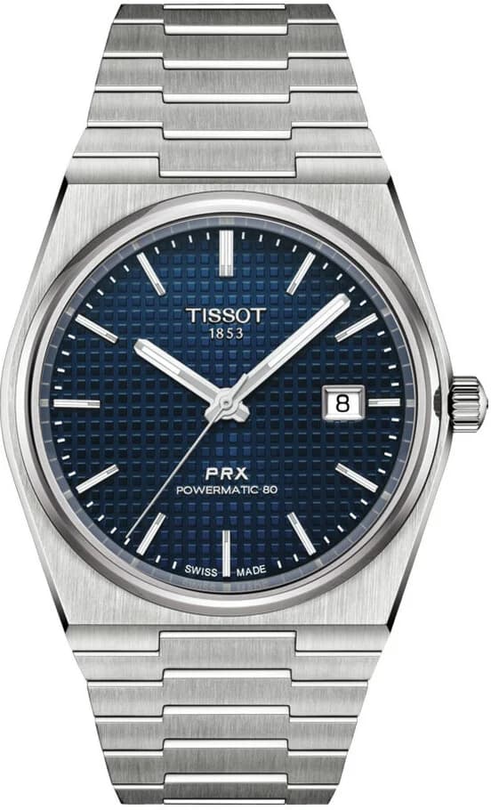 Garde-temps Tissot T1374071104100 pour homme, cadran bleu, bracelet acier