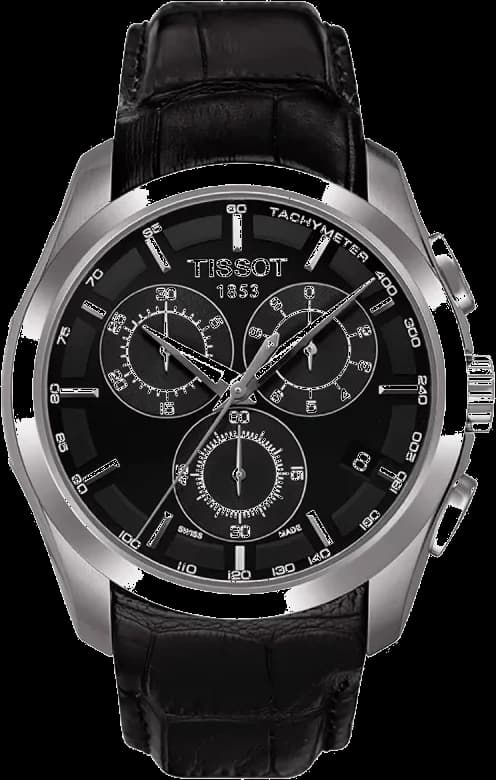 Garde-temps Tissot T035.617.16.051.00 pour homme, chronographe cuir noir