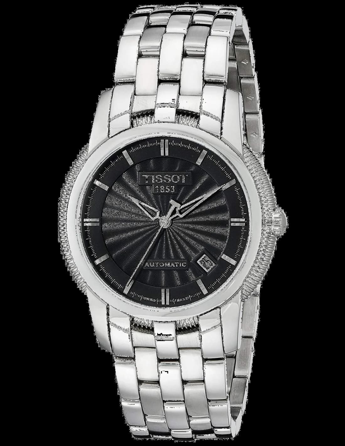 Garde-temps Tissot T97148351 pour homme, cadran noir et bracelet acier