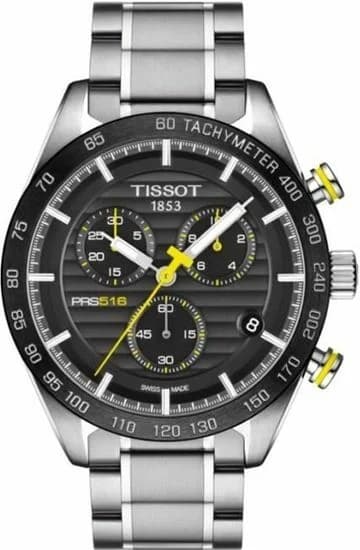 Garde-temps Tissot T1004171105100 pour homme, cadran noir sur bracelet acier
