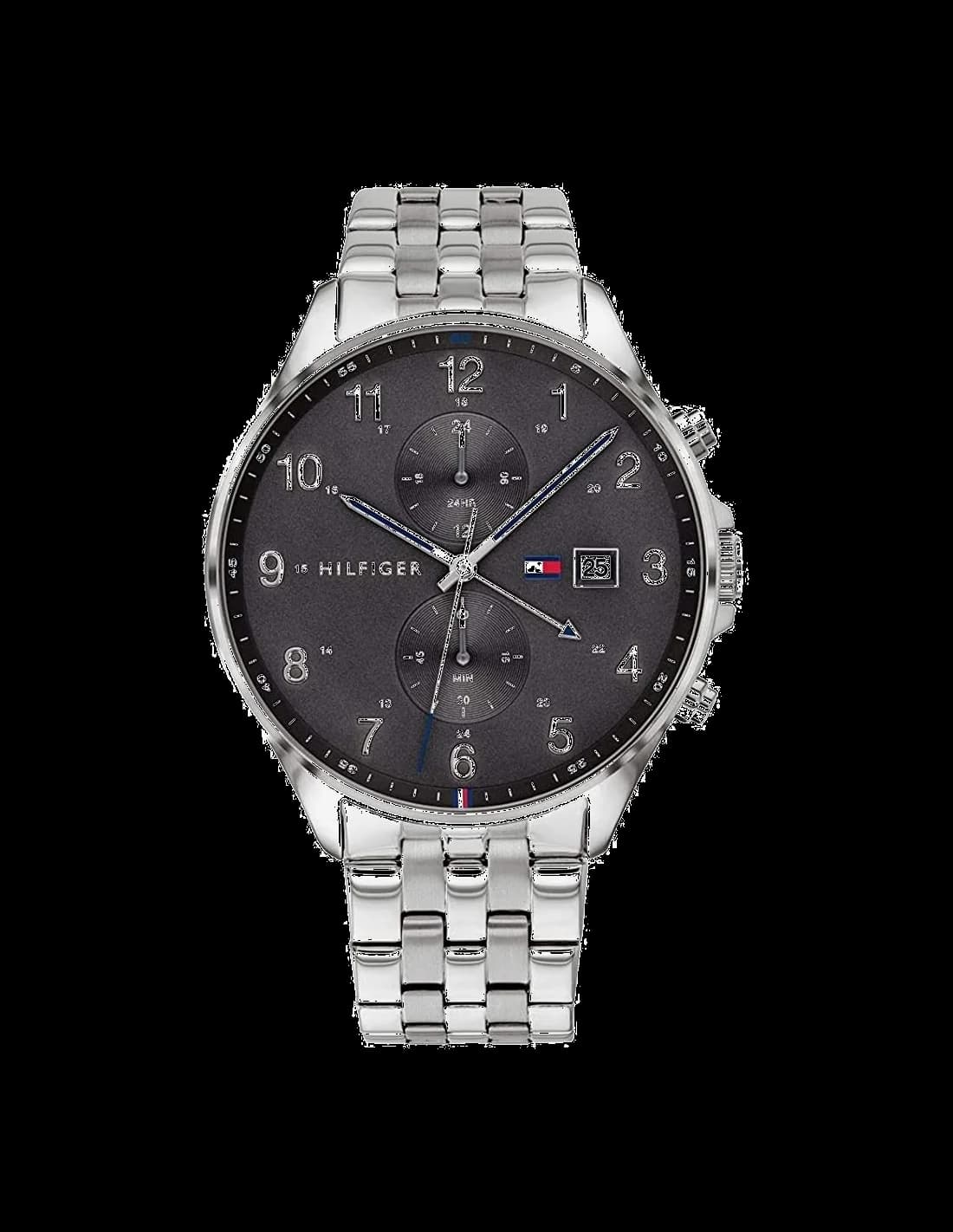 Garde-temps Tommy Hilfiger 1791707 pour homme, acier noir cadran noir style sport