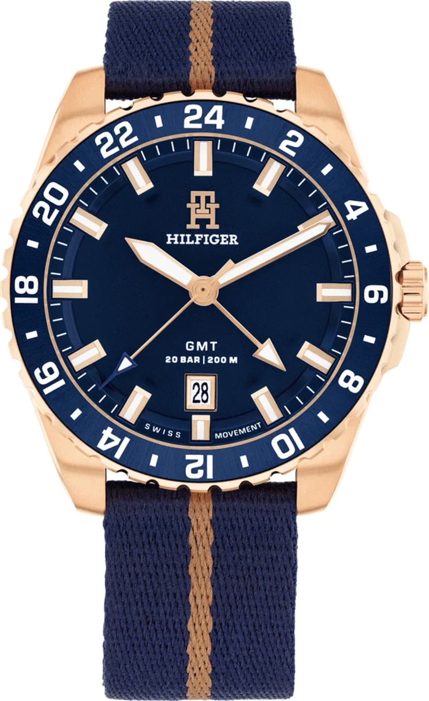 Montre Tommy Hilfiger 1792130 homme cadran bleu bracelet nylon