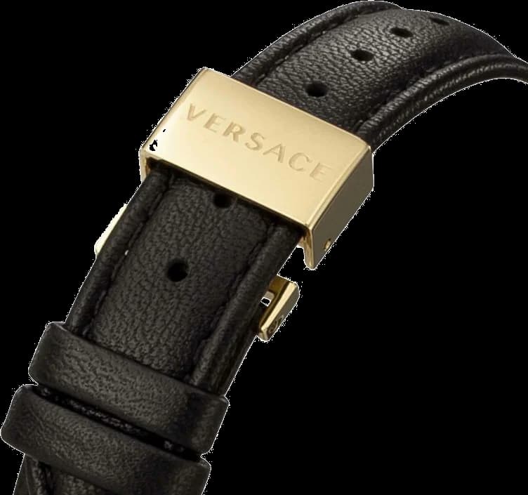 Zoom sur le cadran noir du Versace VECQ00118
