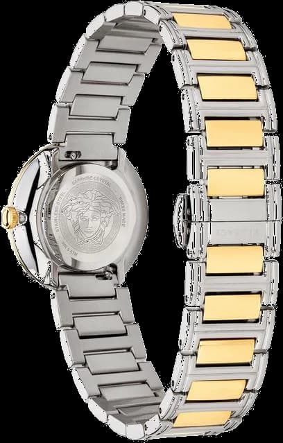 Zoom sur le cadran argent du Versace VET300721