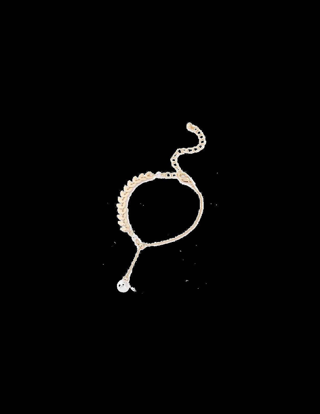 Garde-temps Victoria Bradley 106341 pour femme, bracelet épis de blé et perles, acier plaqué doré