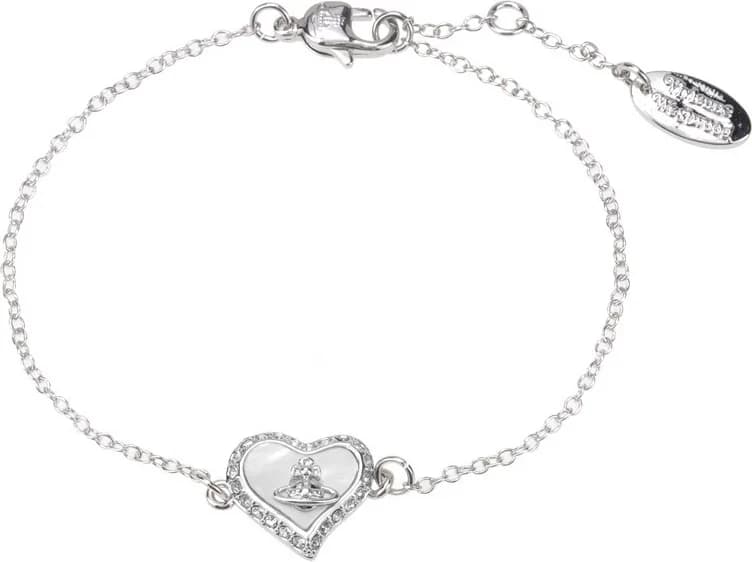 Garde-temps Vivienne Westwood 111501S pour femme, argenté bas relief nacre chaîne souple
