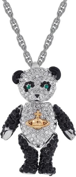 Garde-temps Vivienne Westwood 111593B pour femme, collier ourson teddy noir cristaux