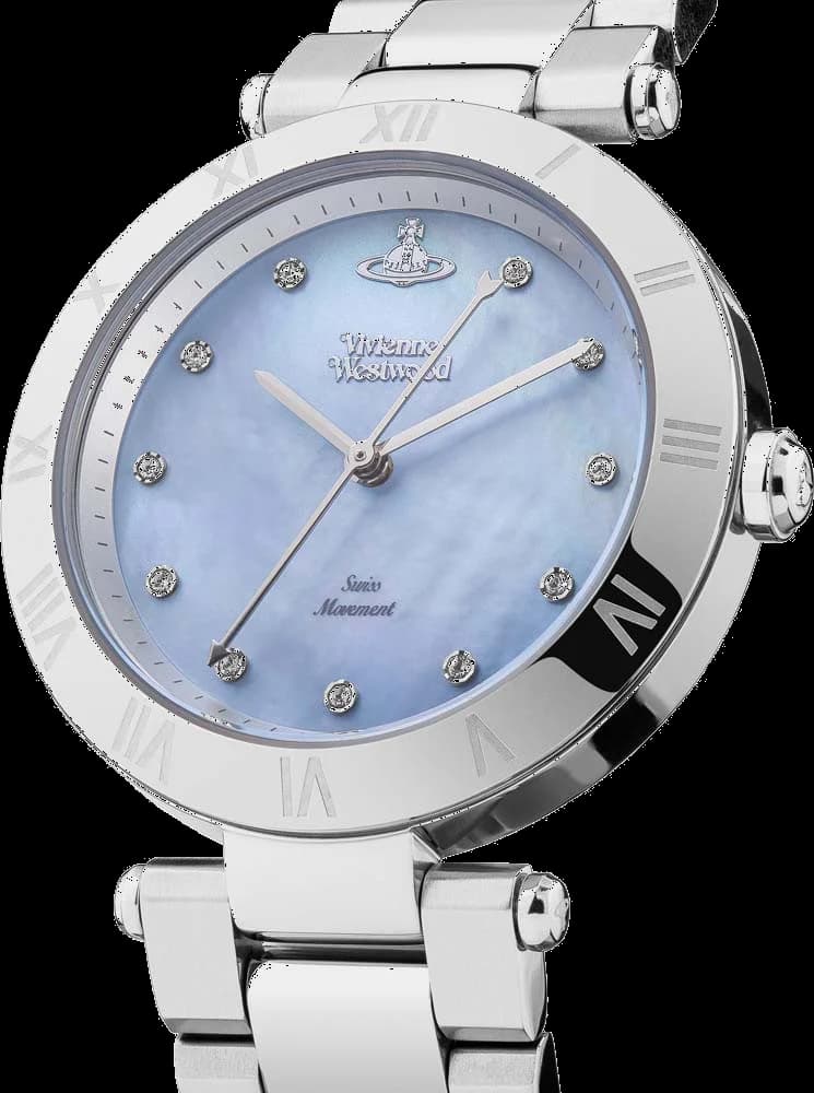 Montre Femme Vivienne Westwood Montagu VV206BLSL - Cadran bleu nacré, bracelet acier argent vue 2
