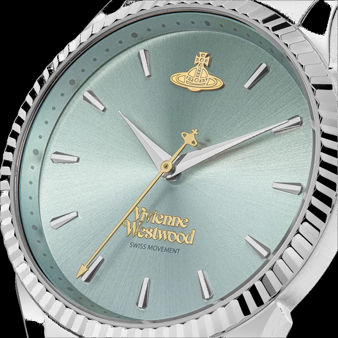 Zoom sur le cadran bleu du Vivienne Westwood VV240LGRSG