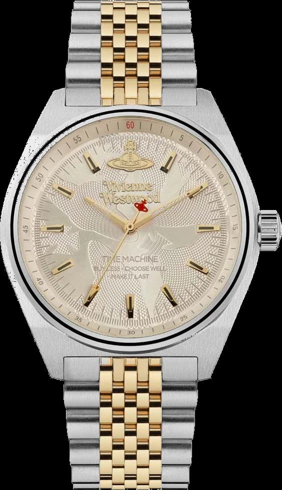 Garde-temps Vivienne Westwood VV251WGSG pour femme, cadran doré, bracelet acier bicolore