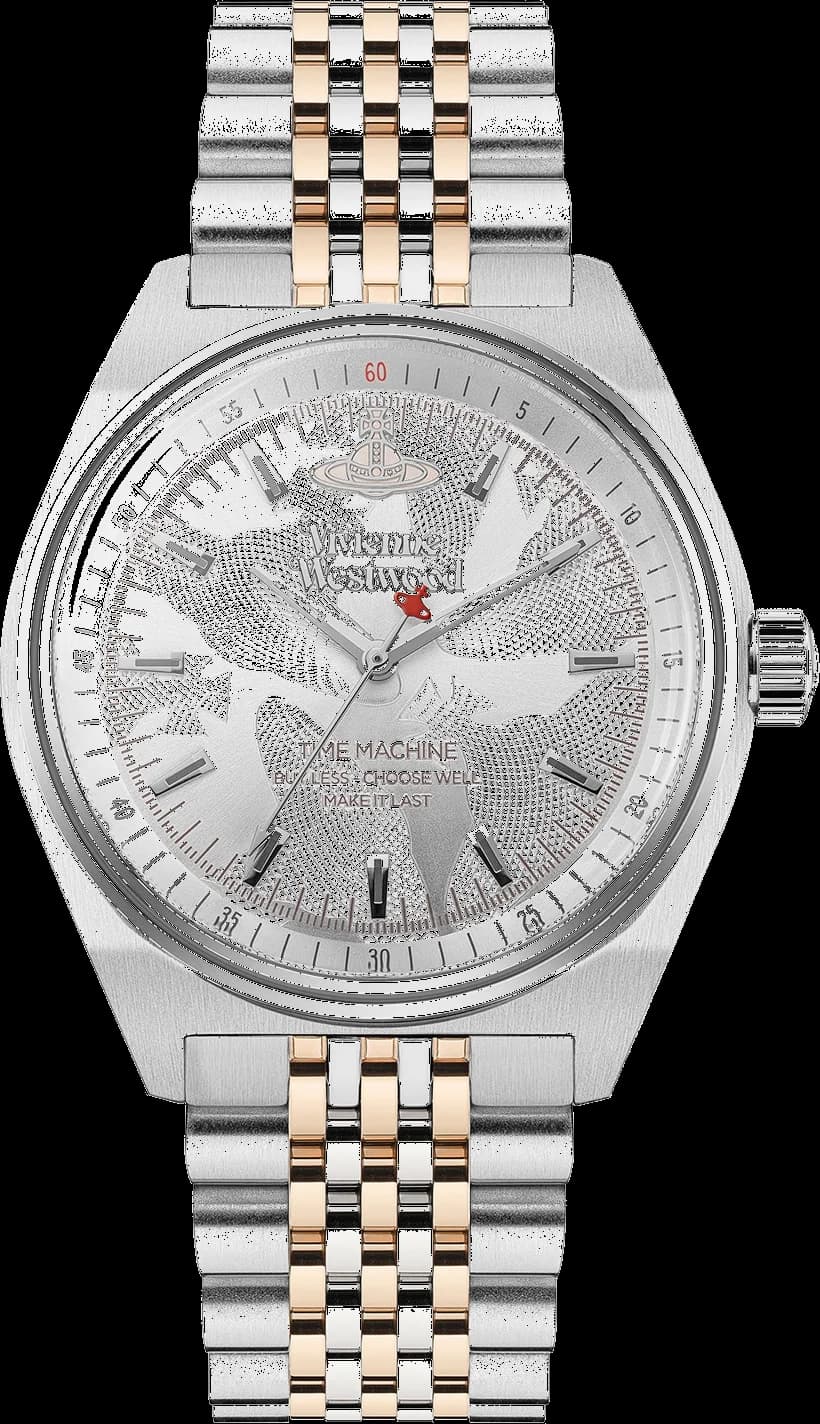 Garde-temps Vivienne Westwood VV251WSSR pour femme, cadran argenté, bracelet acier bicolore