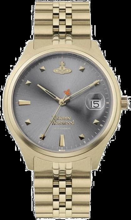 Garde-temps Vivienne Westwood VV261GYGD pour femme, cadran gris, bracelet acier doré