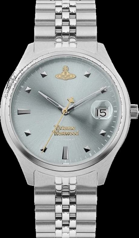 Garde-temps Vivienne Westwood VV261LBLSL pour femme, cadran bleu, bracelet acier argent