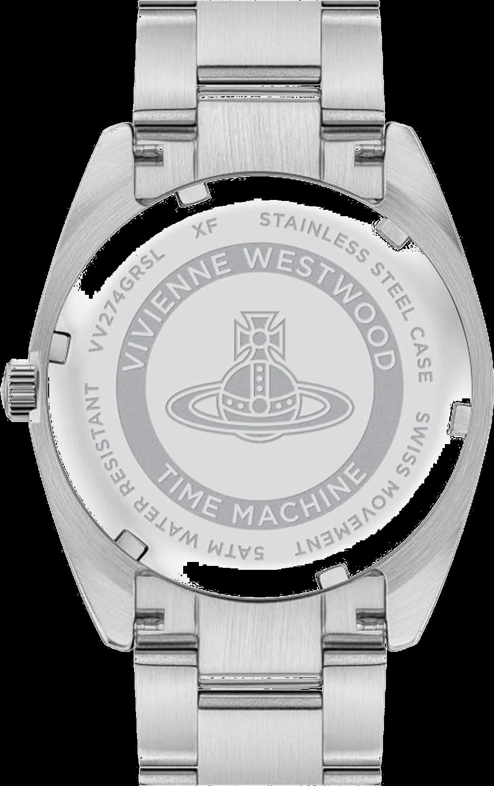 Montre Vivienne Westwood VV274GRSL femme détail bracelet acier