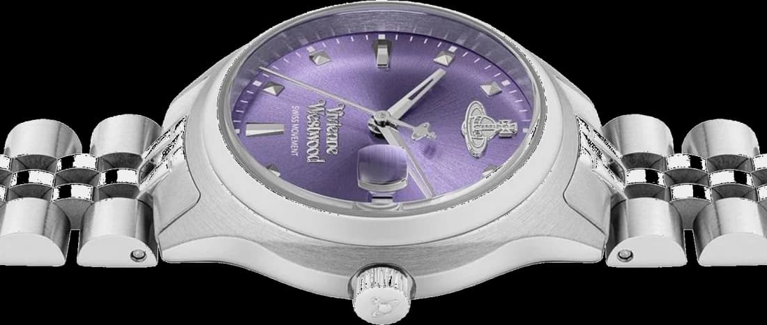 Zoom sur le cadran violet du Vivienne Westwood VV311PPSL