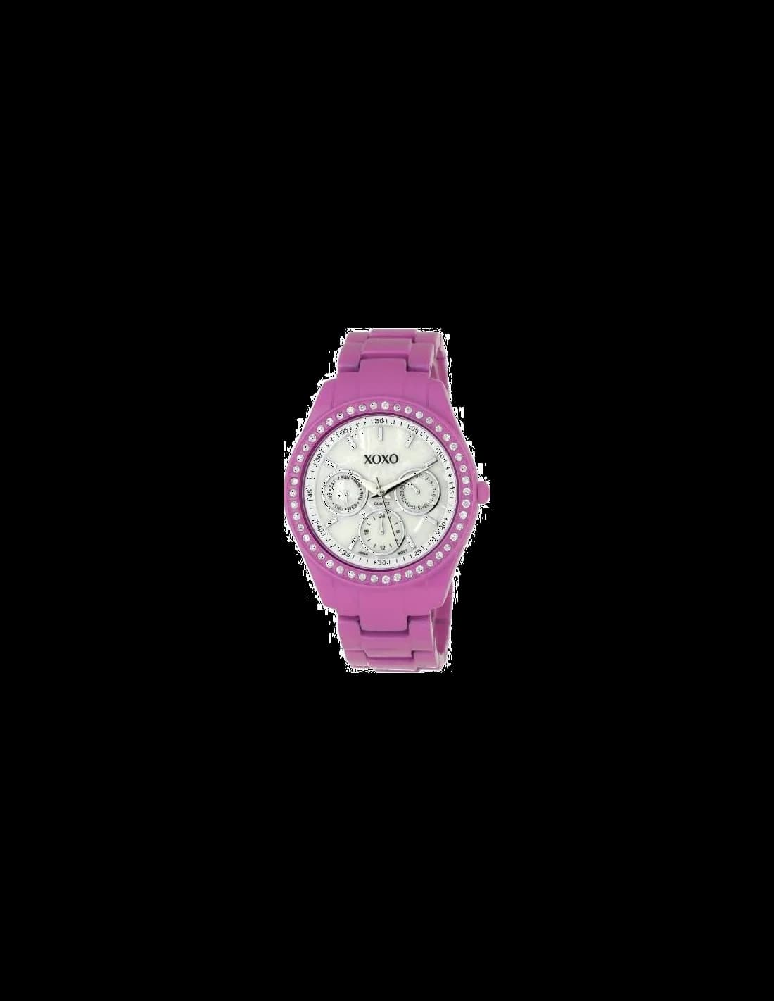 Garde-temps XOXO XO5303A en acier doré avec cadran rose soleil et index dorés
