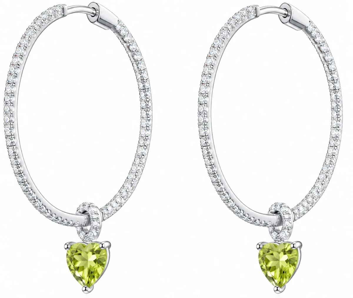 Boucles d'oreilles créoles APM MONACO en argent motif coeur