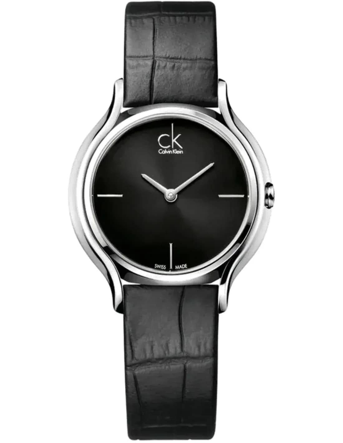 Montre Femme Calvin Klein Skirt K2U231C1 en Cuir Noir - Swiss Made
