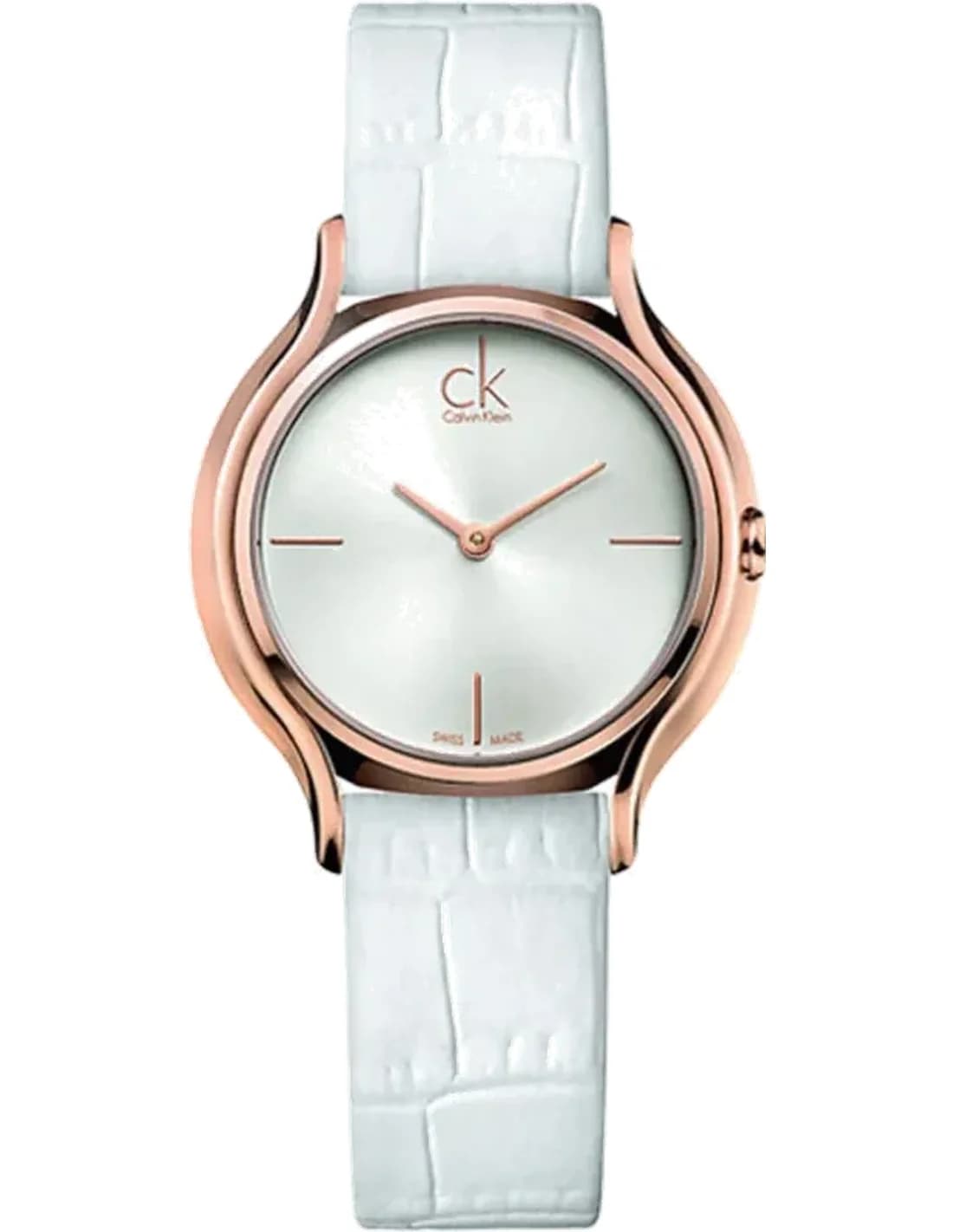 Montre Femme Calvin Klein Skirt K2U236KW - Cadran Doré & Bracelet Cuir Blanc