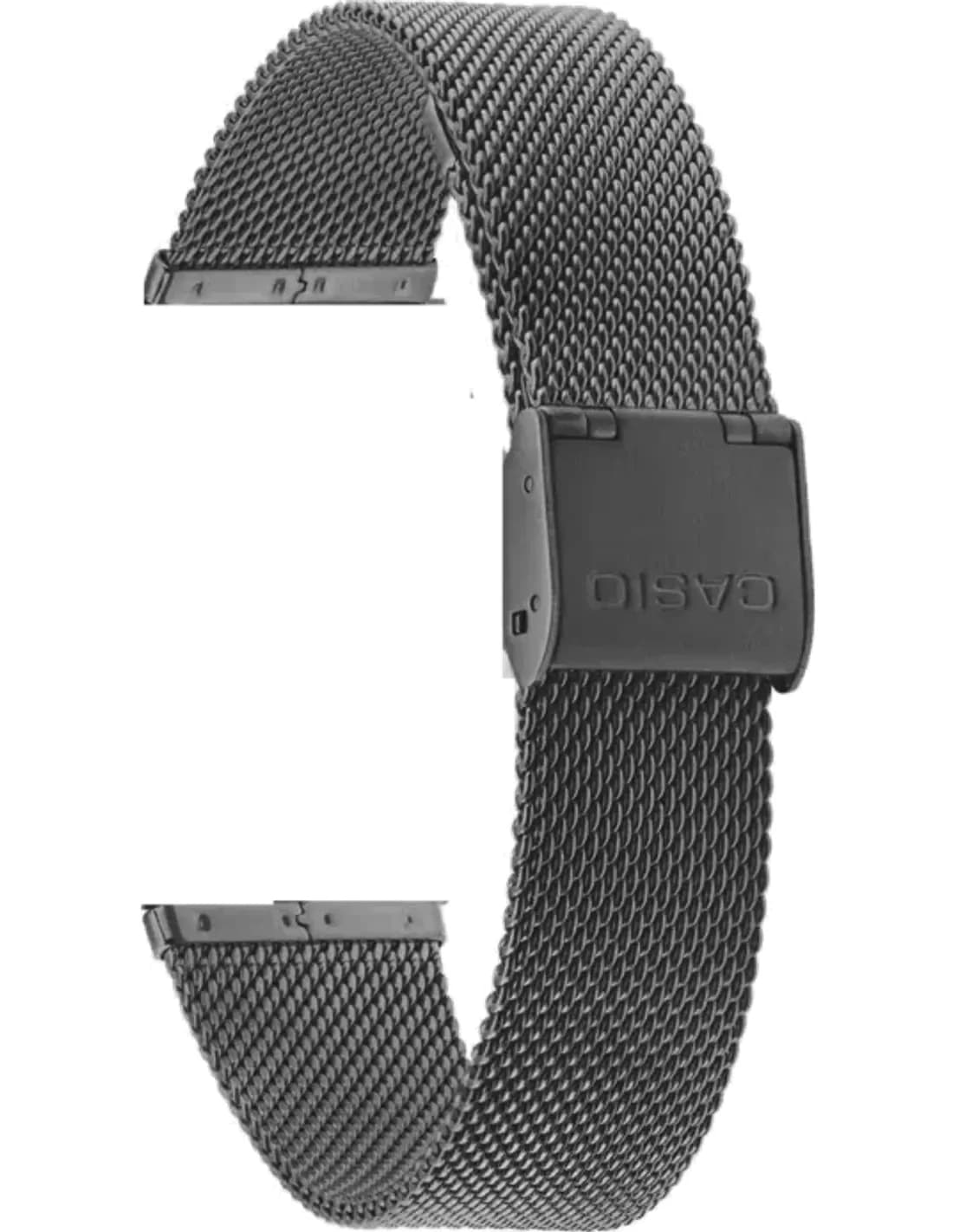 Bracelet de rechange Casio A168 maille milanaise noire acier inoxydable