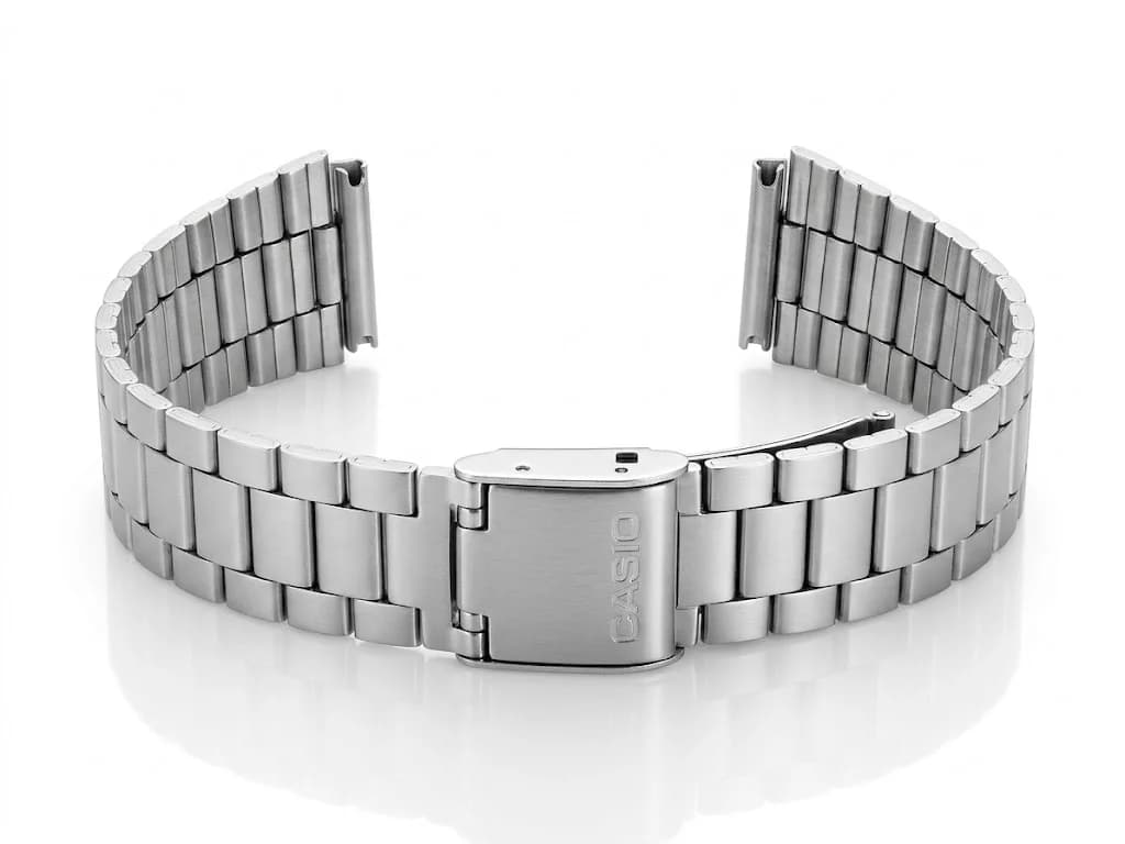 Bracelet Casio LA670 acier inoxydable argenté avec fermoir à clip