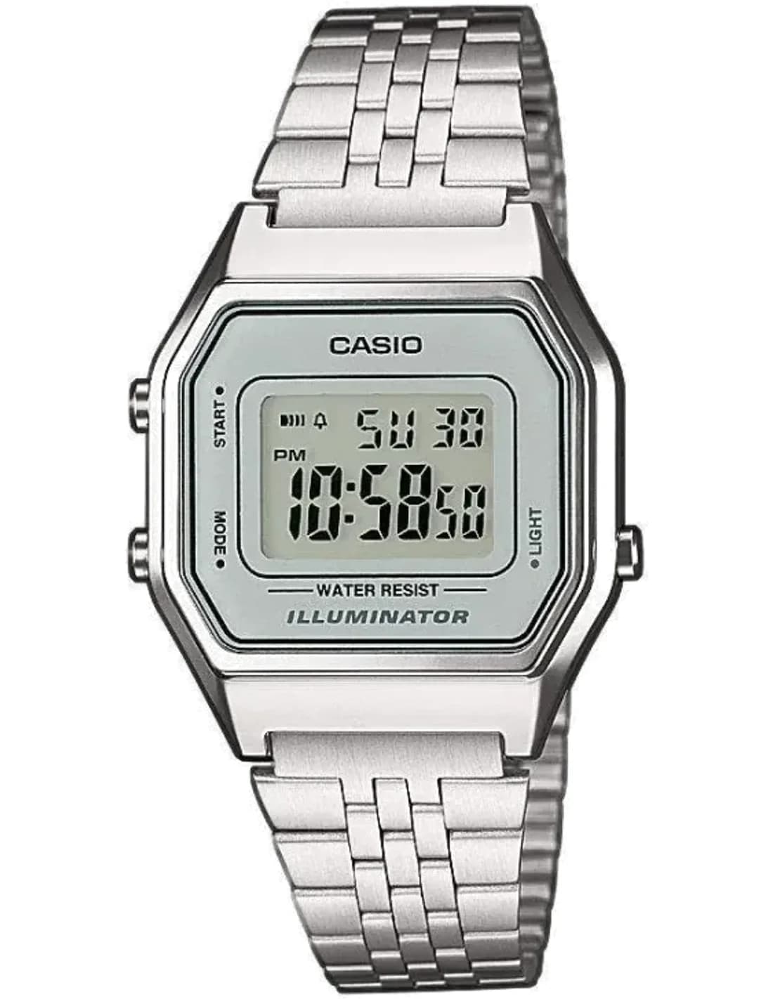 Montre Casio Vintage LA680WEA-7EF digitale grise unisexe en acier