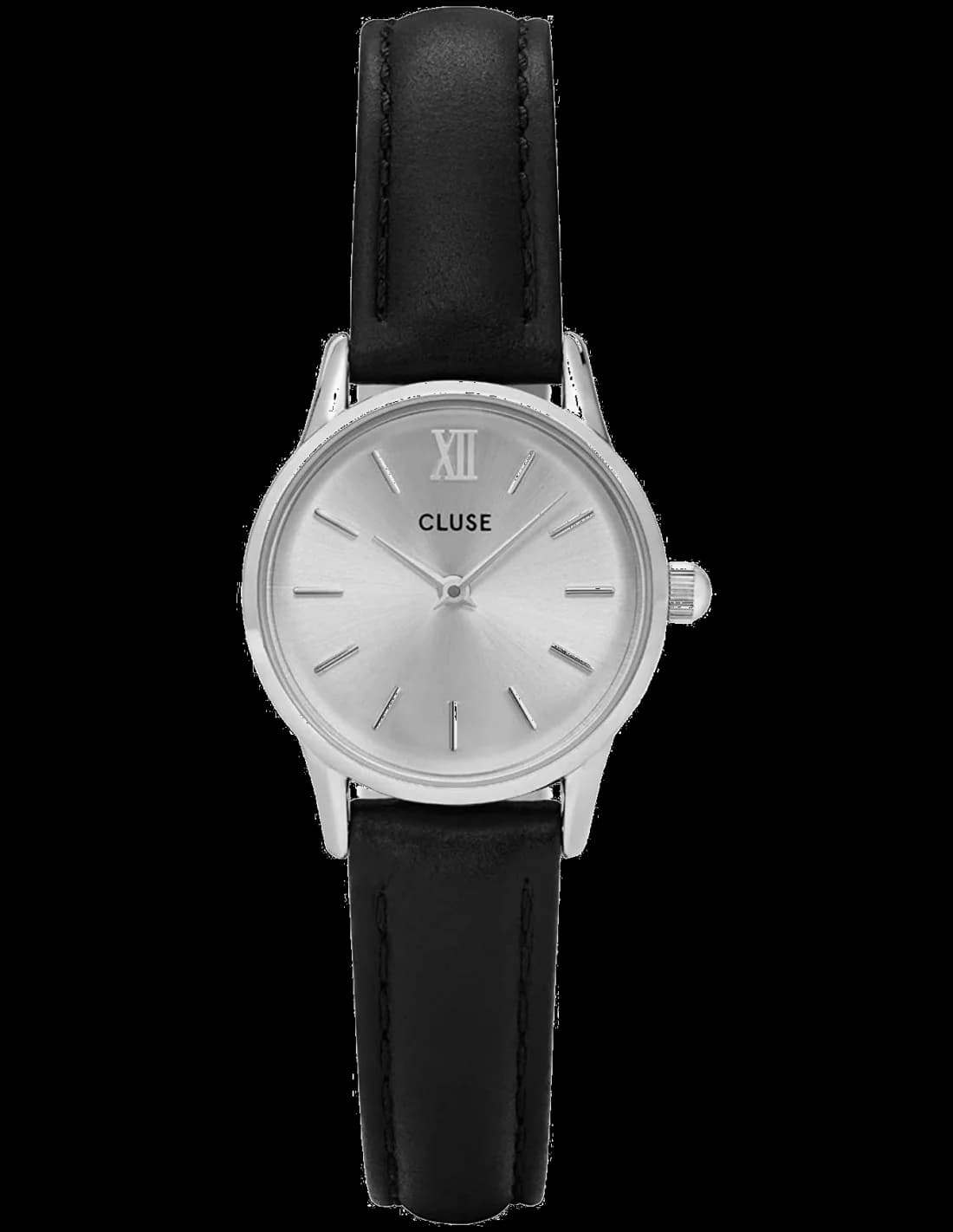 Montre femme Cluse La Vedette CL50014, cadran argenté, bracelet cuir noir