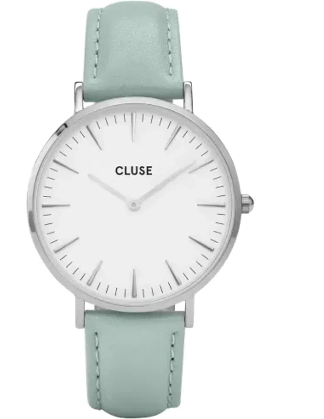 Montre Femme Cluse La Bohème CL18225 - Cadran Blanc, Bracelet Cuir Vert